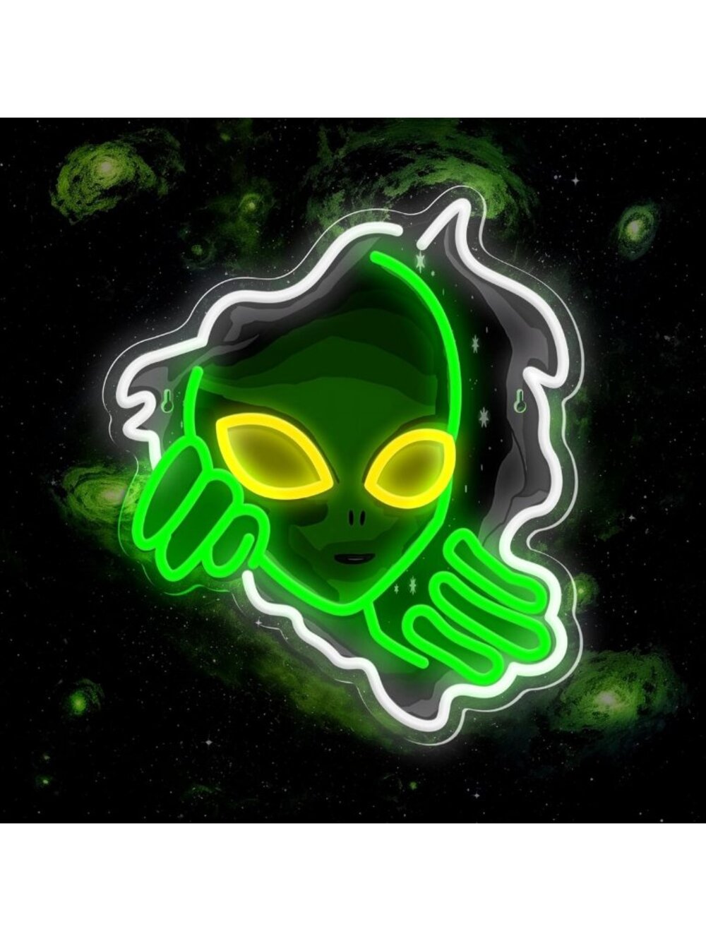 Dimmable Green Alien Neon Sign | LED Wall Decor for Game Room, Bedroom & Parties